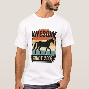 Awesome Since 2003 Vintage Horse Birthday Design T-Shirt