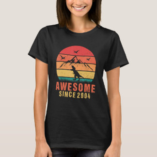 Awesome Since 2004 Retro 18th Birthday Dinosaur 18 T-Shirt
