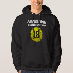 Awesome Since 2004 Softball 18th Birthday 18 Years Hoodie