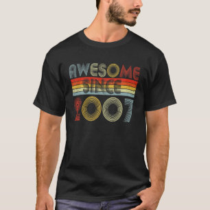 Awesome Since 2007 15 Years Old Gift 15Th Birthday T-Shirt