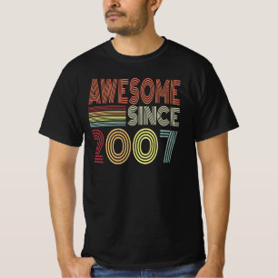 Awesome Since 2007 Retro Born In 2007 Birthday T-Shirt