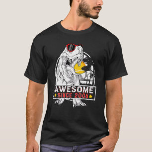 Awesome Since 2008 14th Birthday Boy Dinosaur T-Shirt