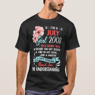 Awesome Since 2008 14th Birthday I'm A July Girl 2 T-Shirt