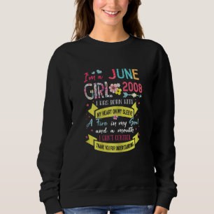 Awesome Since 2008 14th Birthday I'm A June Girl 2 Sweatshirt