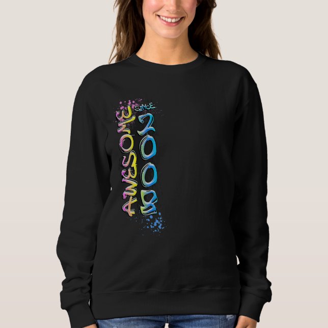 Awesome since 2008 graffiti motif sweatshirt (Front)