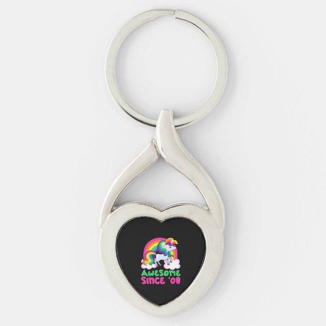 Awesome Since 2008 Unicorn  Key Ring (Front)