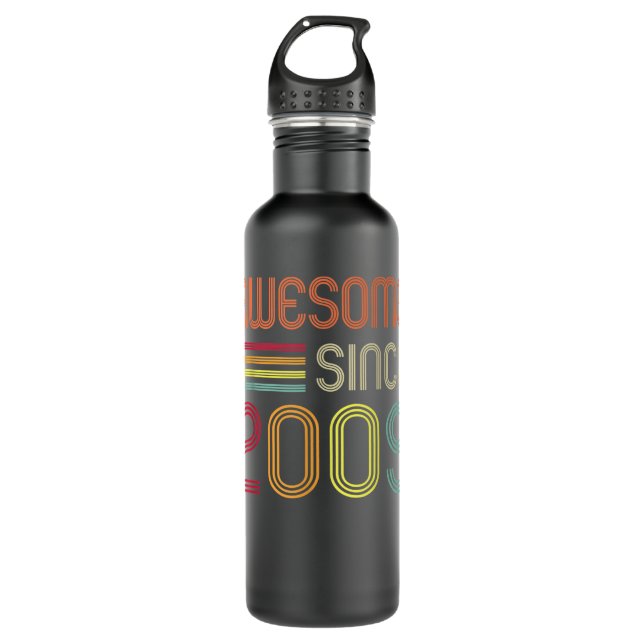 Awesome Since 2009 13th Birthday Retro 710 Ml Water Bottle (Front)