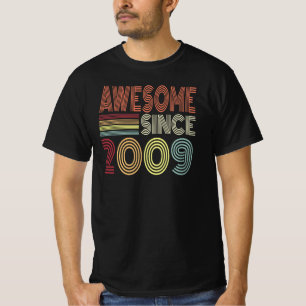 Awesome Since 2009 Retro Born In 2009 Birthday T-Shirt