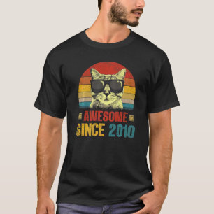 Awesome Since 2010 13th Birthday Cat T-Shirt