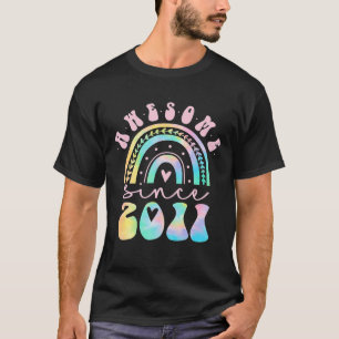 Awesome Since 2011 11 Year Old Rainbow Tie Dye 11T T-Shirt