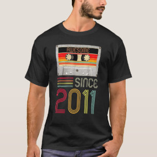 Awesome Since 2011 11st Birthday Retro Cassette T-Shirt