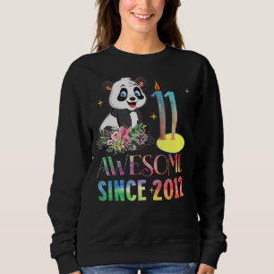 Awesome Since 2011 11th Birthday 11 Year Old Panda Sweatshirt
