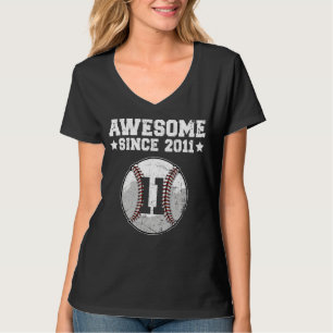 Awesome Since 2011 Baseball 11th Birthday 11 Years T-Shirt