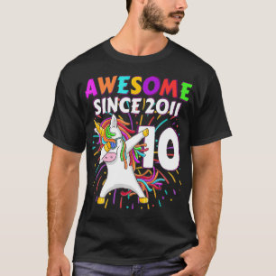 Awesome since 2011 Birthday shirt Unicorn 10th Bir