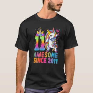 Awesome Since 2011 Dabbing Unicorn 11th Birthday 1 T-Shirt