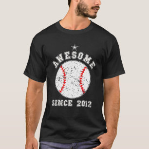 Awesome Since 2012 10 Year Old Boy Baseball Player T-Shirt