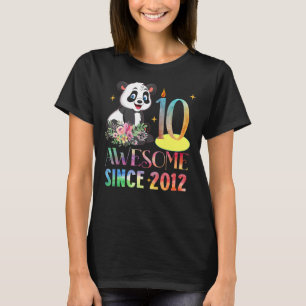 Awesome Since 2012 10th Birthday 10 Year Old Panda T-Shirt