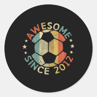 Awesome Since 2012 14th Birthday 14 Year Old Socce Classic Round Sticker
