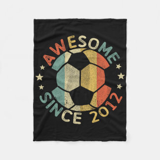 Awesome Since 2012 14th Birthday 14 Year Old Socce Fleece Blanket
