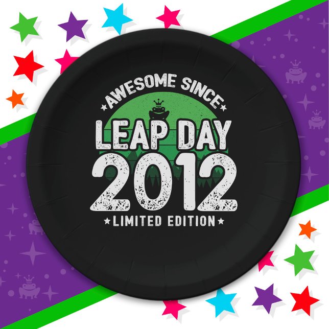 Awesome Since 2012 Leap Year Day Feb 29 Birthday Paper Plate (Creator Uploaded)
