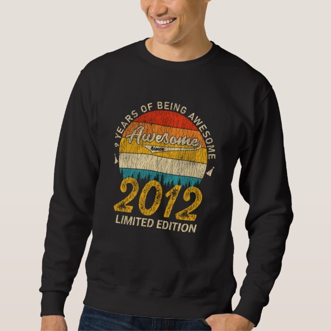 Awesome Since 2012 Limited Edition Birthday Gift Sweatshirt (Front)