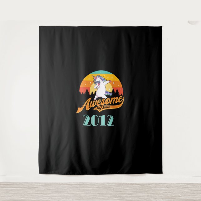 Awesome since 2012 - Year of Birth & Birthday Gift Tapestry (Front)