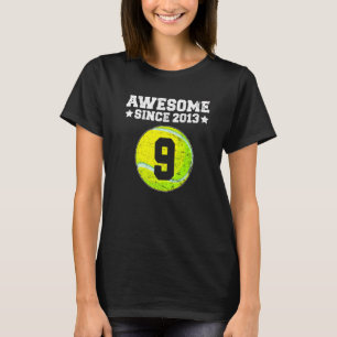 Awesome Since 2013 Tennis 9th Birthday 9 Years Old T-Shirt