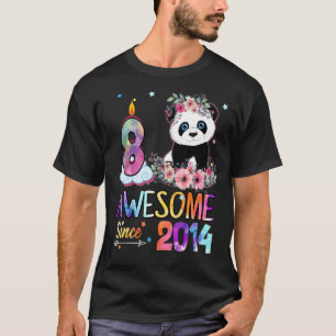 Awesome Since 2014 8th Birthday 8 Year Old Panda U T-Shirt