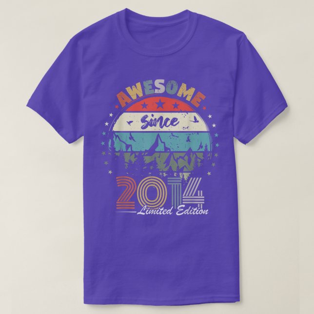 Awesome Since 2014 8th Birthday Boy Girl 8 Years  T-Shirt (Design Front)