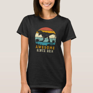 Awesome Since 2014 8th Birthday Gifts Dinosaur 8 Y T-Shirt
