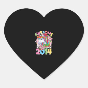 Awesome since 2014 8th Birthday Girl 8 Years Unico Heart Sticker
