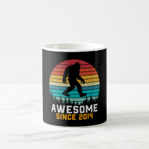 Awesome since 2014   Birthday Bigfoot Retro Coffee Mug