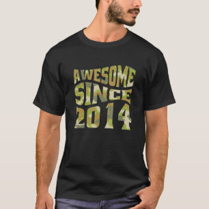 Awesome Since 2014 Camo Camouflage Retro 8th Birth T-Shirt