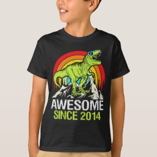 Awesome Since 2014 Dinosaur 9 Year 9th Birthday T-Shirt