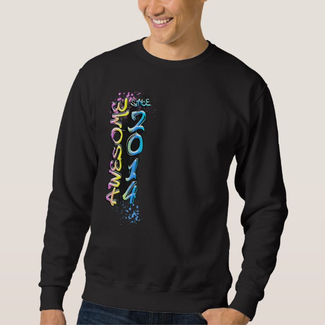 Awesome since 2014 graffiti motif sweatshirt (Front)
