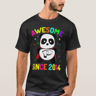 Awesome Since 2014 Super S Panda 8 Years Old 8th B T-Shirt