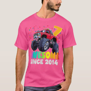 Awesome Since 2015 7th Birthday Boy Monster Truck T-Shirt