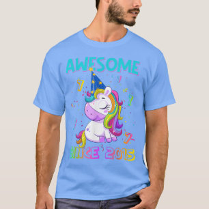 Awesome Since 2015 7th Birthday Girl Unicorn 7 Yea T-Shirt