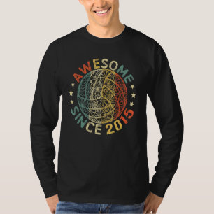 Awesome Since 2015 Birthday 7 Year Old Volleyball  T-Shirt