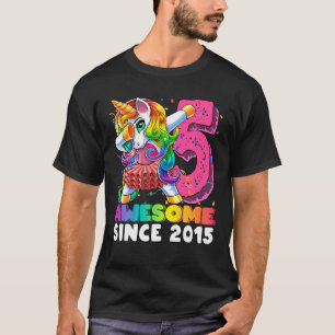 Awesome Since 2015 Dabbing Unicorn Tutu 5th Birthd T-Shirt