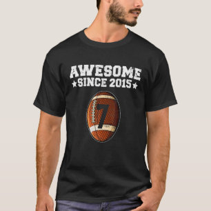 Awesome Since 2015 Football 7Th Birthday 7 Years O T-Shirt