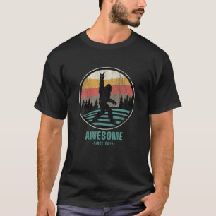 Awesome Since 2015 Retro Bigfoot Rock And Roll Gif T-Shirt