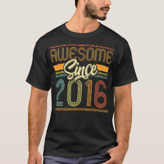 Awesome Since 2016 8Th Birthday 8 Years Old Bday K T-Shirt