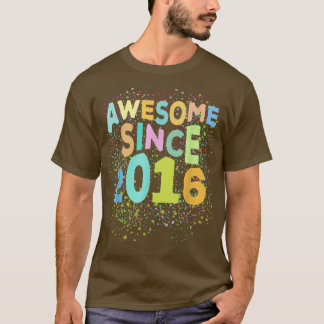 Awesome Since 2016 Funny Retro 6 Years Old 6th Bir T-Shirt