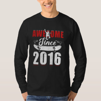 Awesome Since 2016 Tee 8 Skateboard Its My 8th Bir