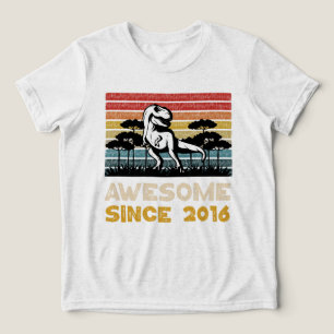 Awesome Since 2016 Vintage T-rex Tri-Blend Shirt