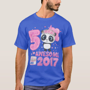 Awesome since 2017 5 Years Old 5th Birthday Panda T-Shirt