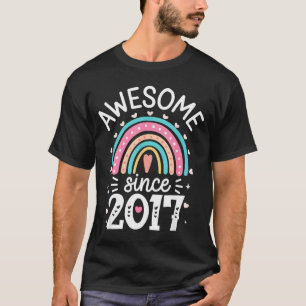 Awesome Since 2017 8th Birthday Rainbow Born In 20 T-Shirt