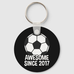 Awesome Since 2017 9th Birthday 9 Year Old Soccer Key Ring