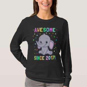 Awesome Since 2017 Birthday Boy Girl Cute Baby El T-Shirt
